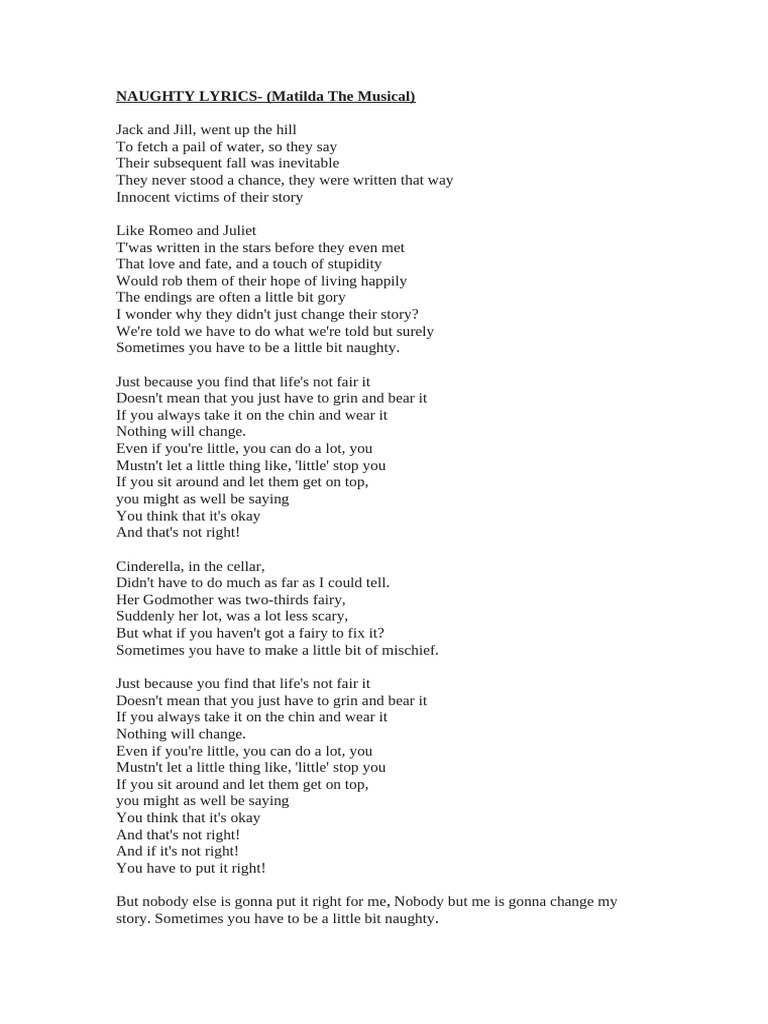 NAUGHTY LYRICS | PDF
