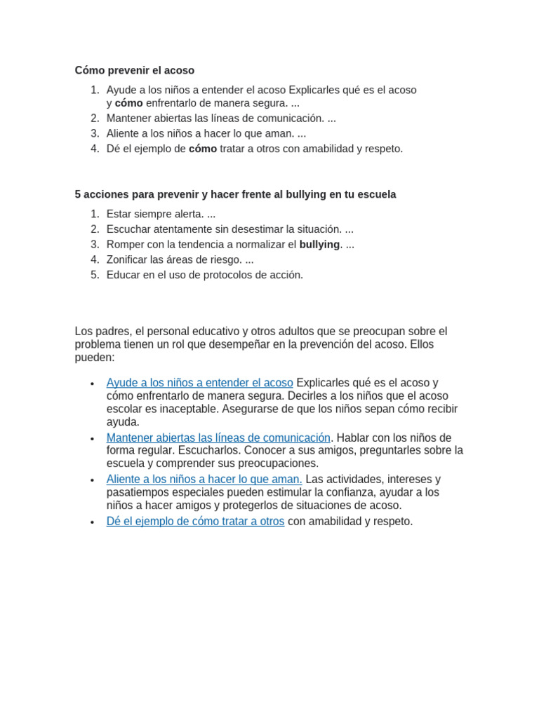 Cómo Prevenir El Acoso | PDF | Estilo de vida