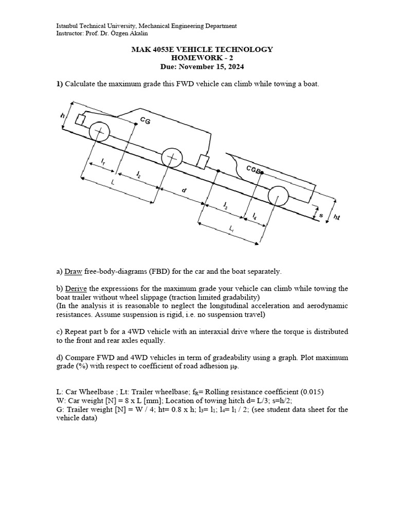 Vehicle Gradeability Analysis Assignment | PDF | Trailer (Vehicle ...