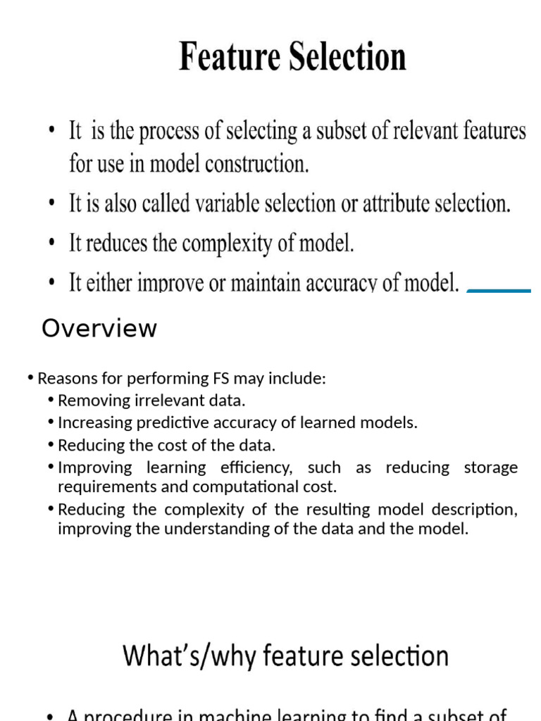Feature Selection and Dimensionality Reduction | PDF | Principal ...