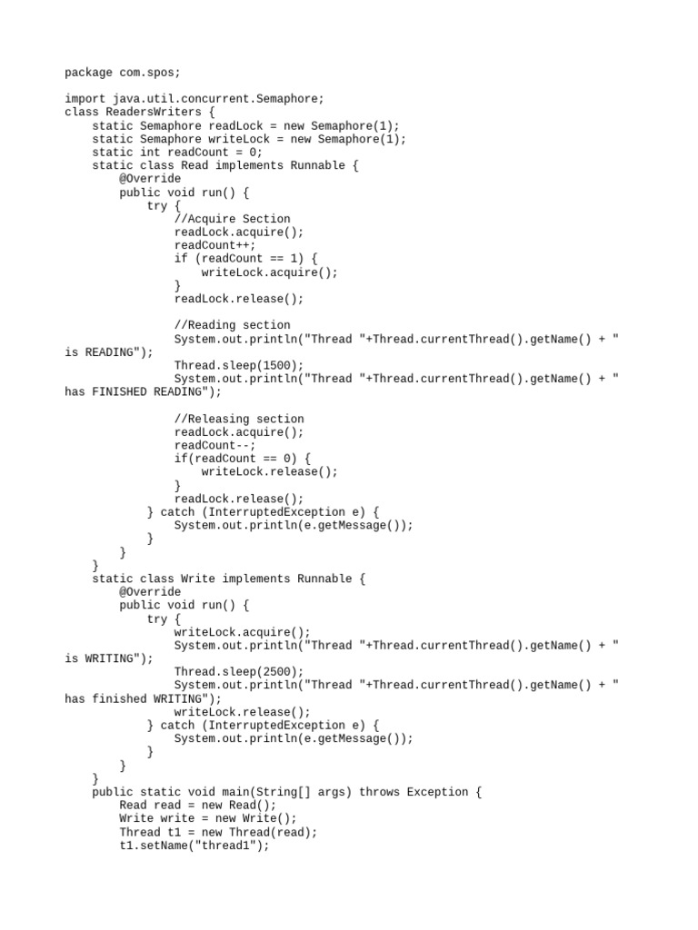 Reader Writers | PDF