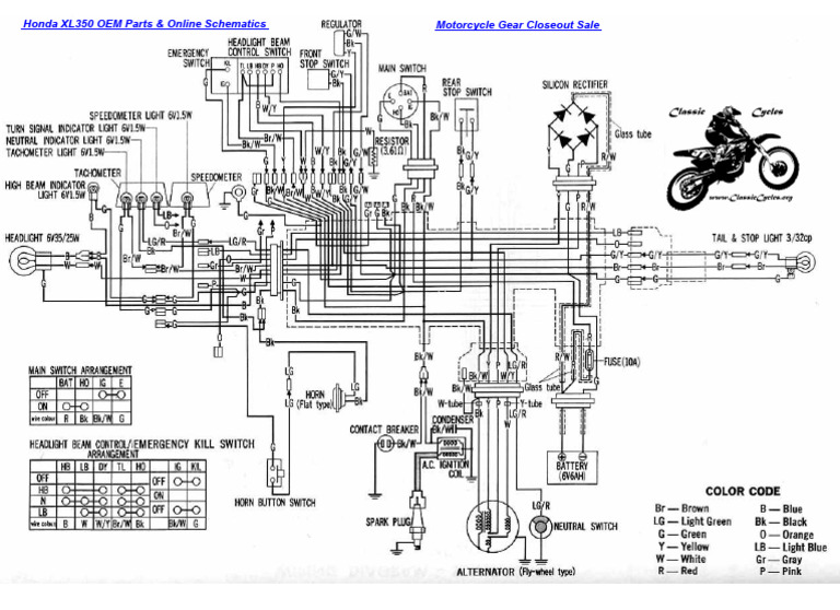 Honda XL350 Wiring Diagrams & Parts | PDF