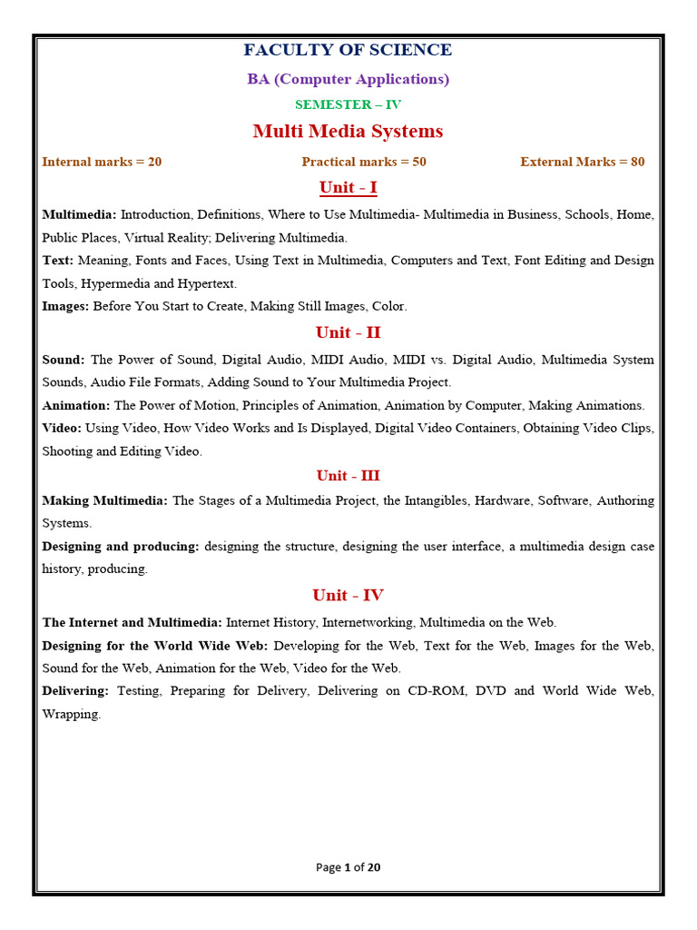 Multimedia SYsytem Unit 1 | PDF | Typefaces | Multimedia