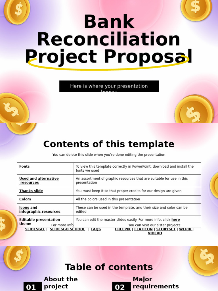 Bank Reconciliation Project Proposal by Slidesgo | PDF | Planets ...