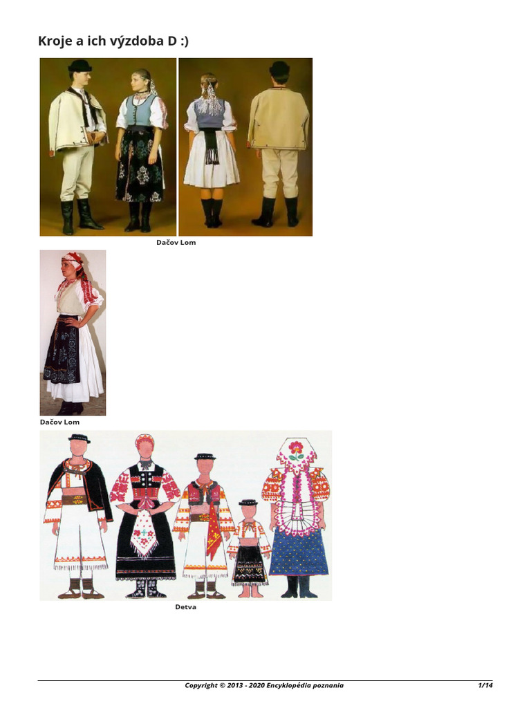 Traditional Clothing - Kroje A Ich Výzdoba D - ) | PDF