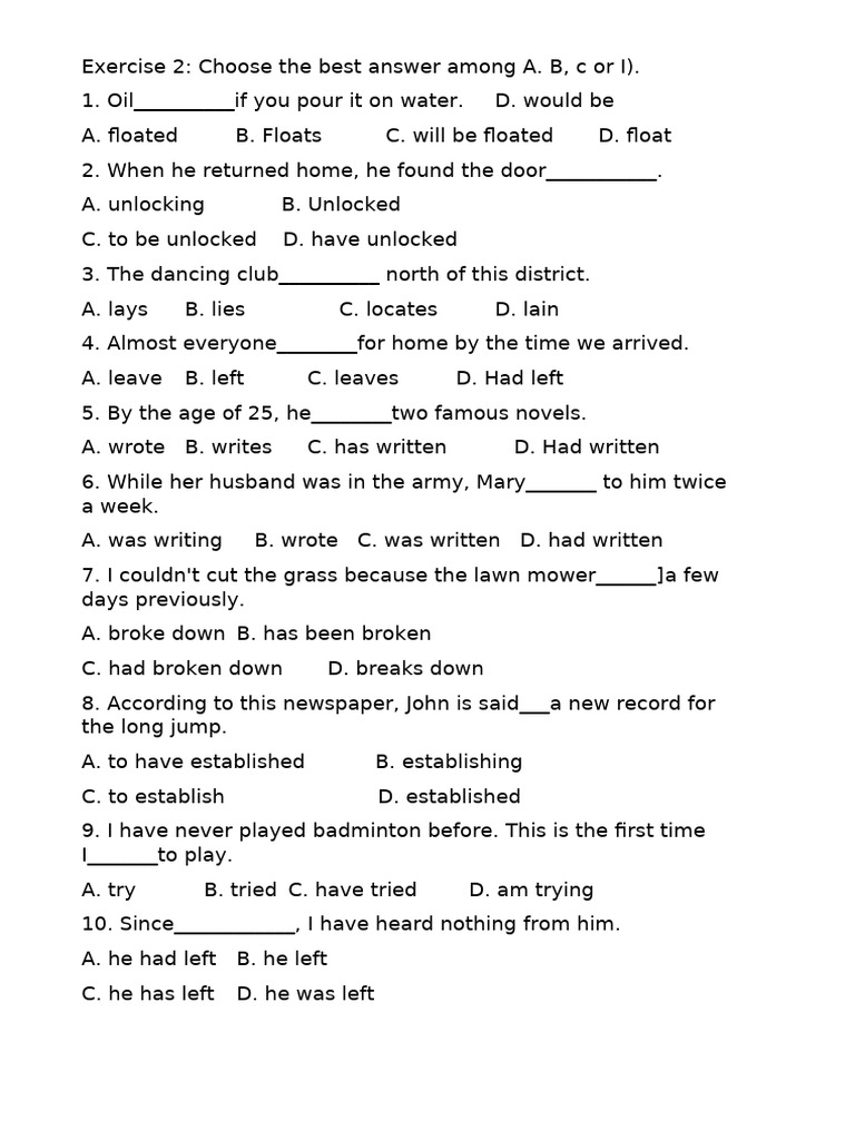Exercise 2 | PDF | Language Arts & Discipline