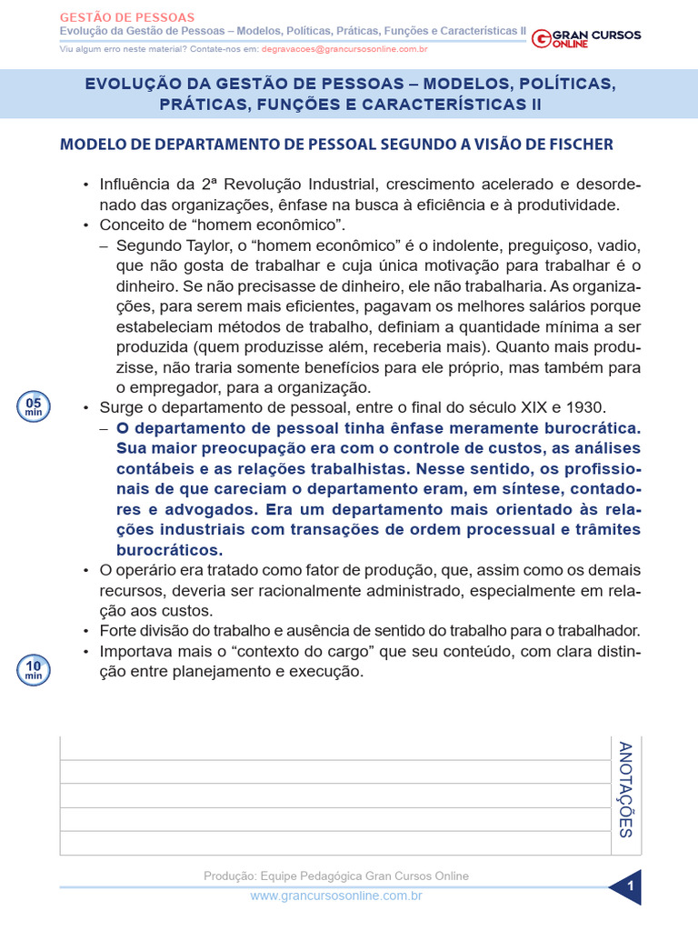 Aula 4 - Evolução Da Gestão de Pessoas - Modelos, Políticas, Práticas ...