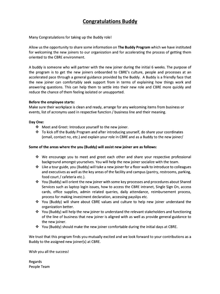 Buddy checklist pdf