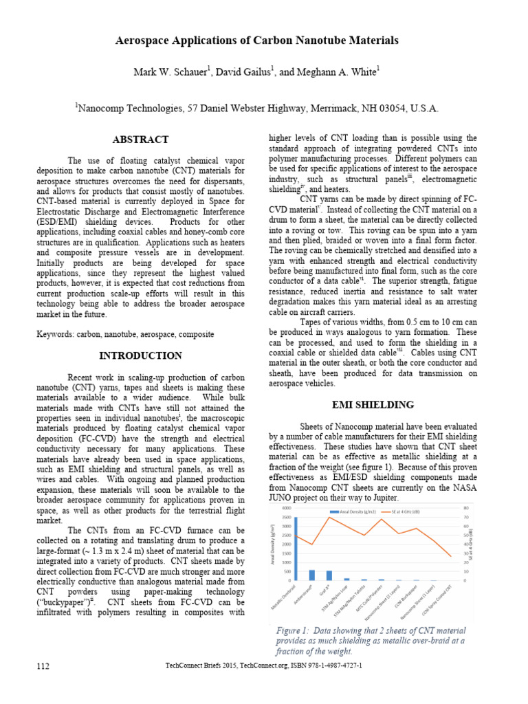 Carbon Nanotubes in Aerospace Applications | PDF | Carbon Nanotube ...