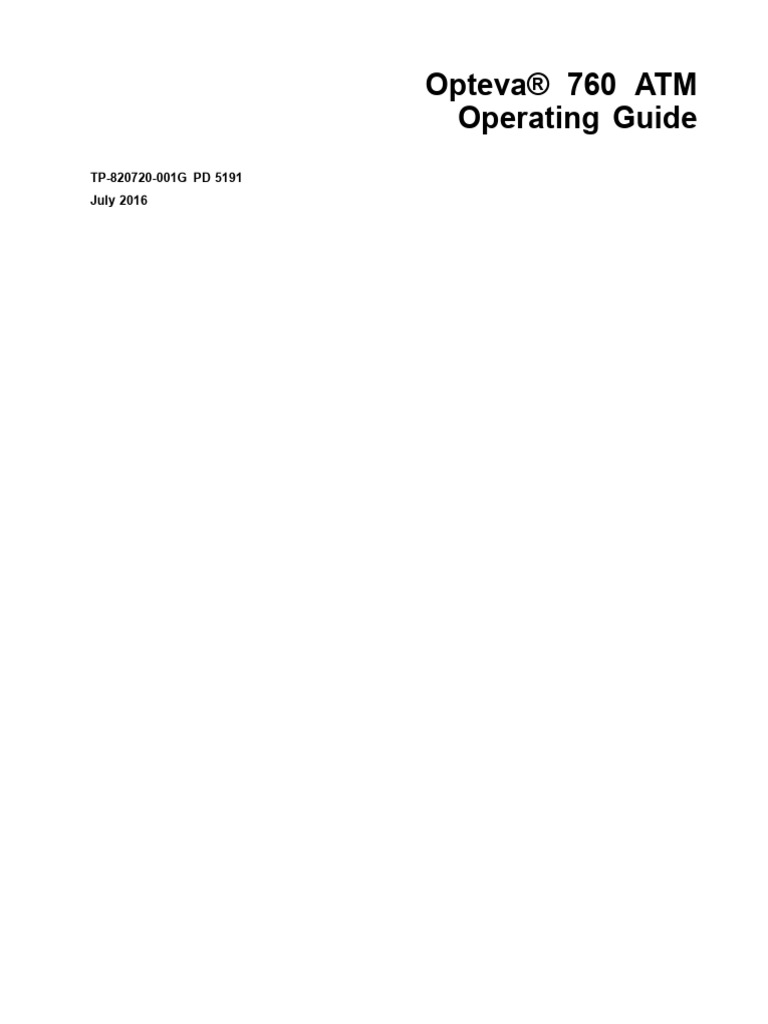 Opteva 760 Operating Guide TP 820720 001G | PDF | Automated Teller ...