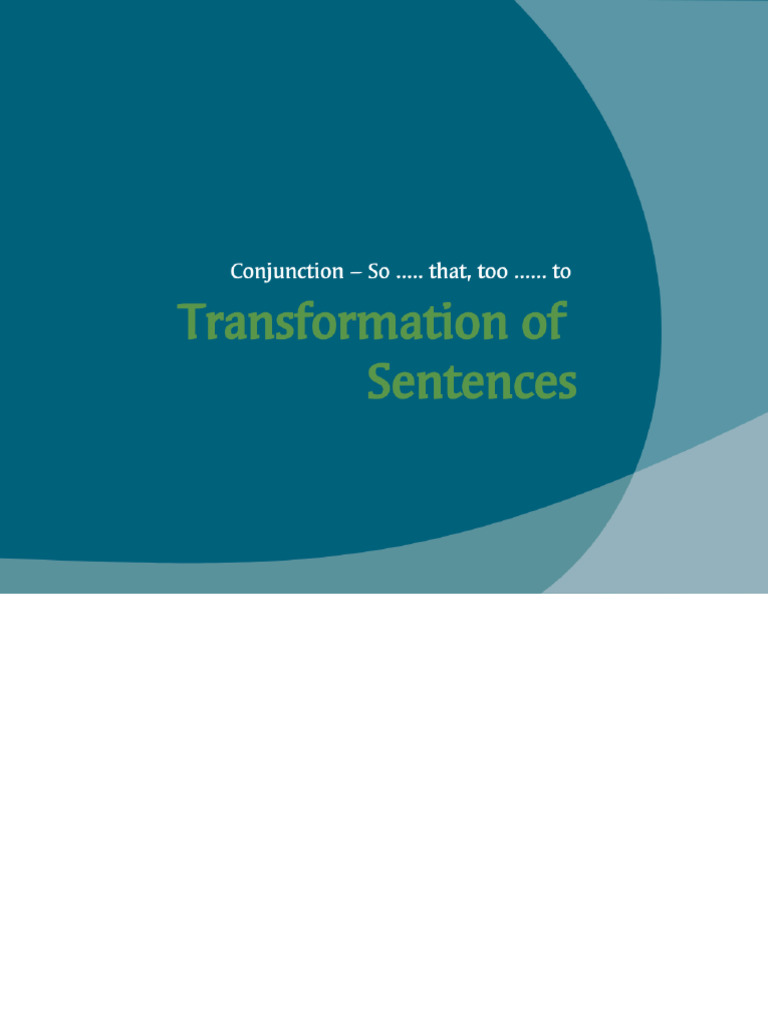Transformation of Sentences | PDF
