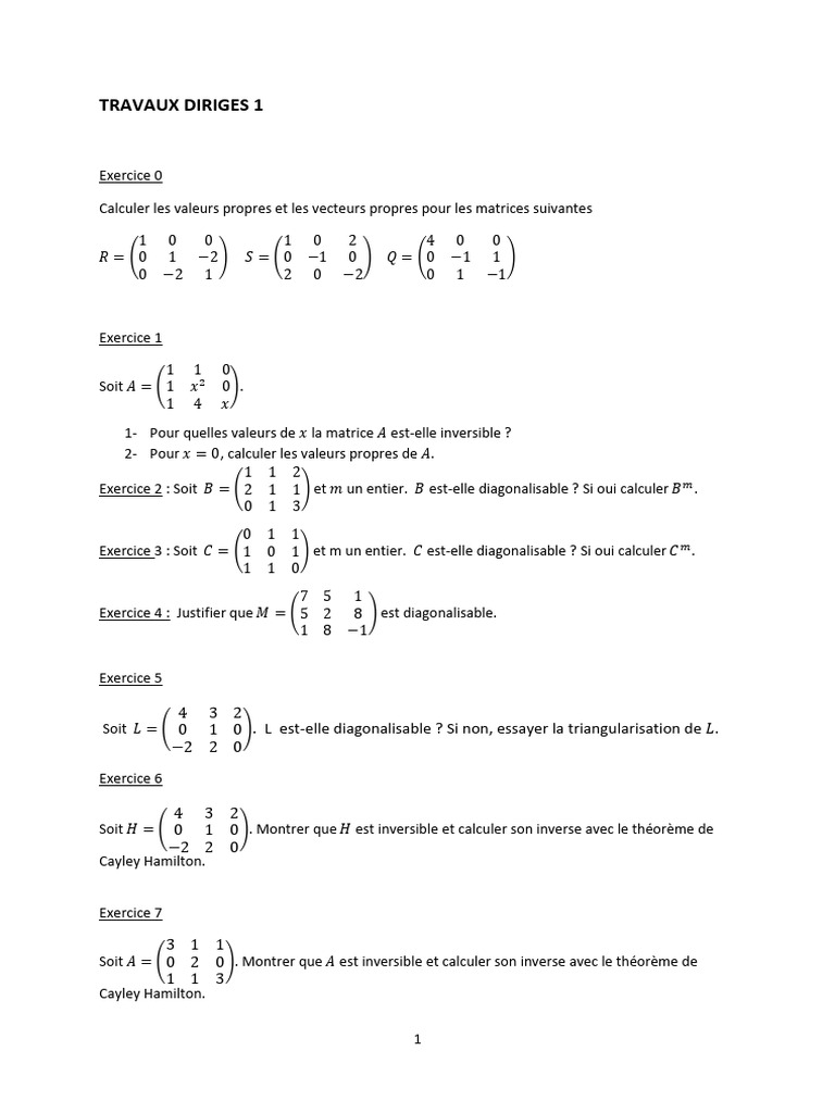 Réduction de matrice et valeurs propres | PDF | Matrice (Mathématiques ...