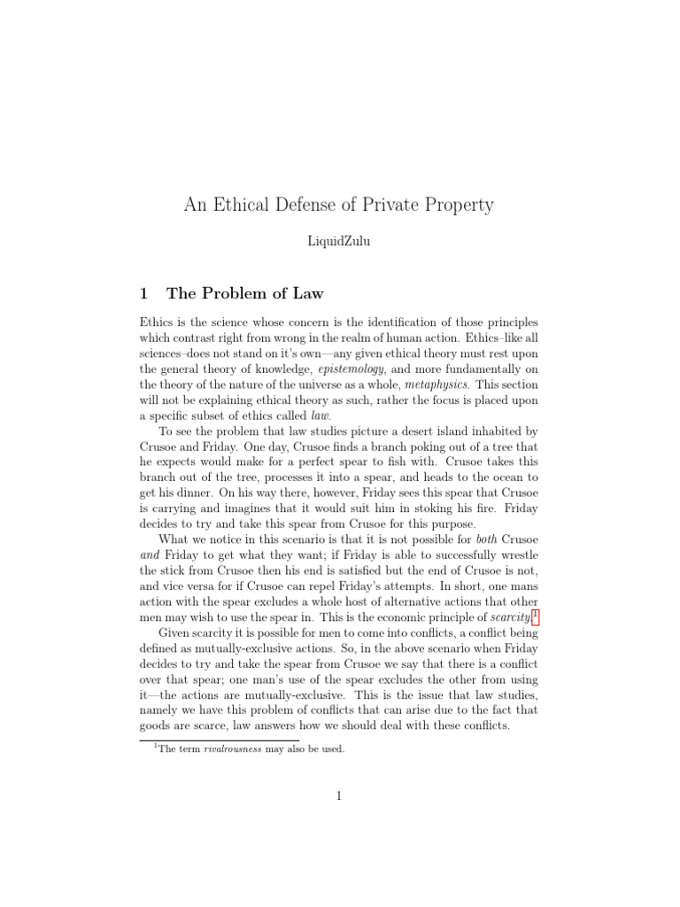 Ethical Defense of Private Property | PDF | Property | Epistemology