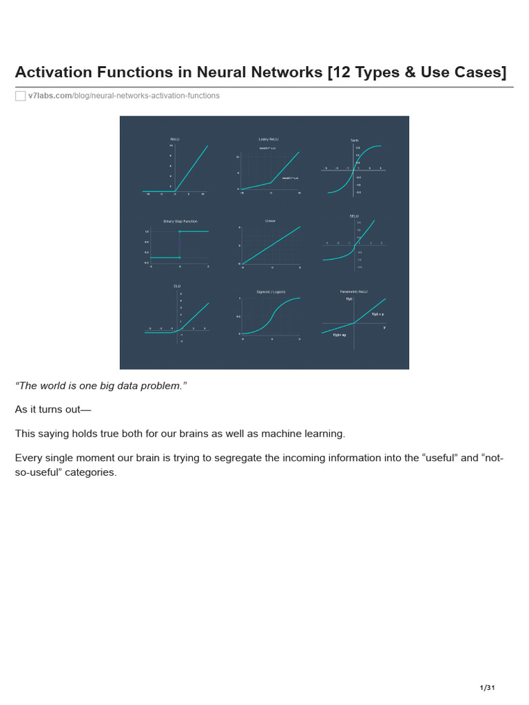 5. Activation Functions and Keras Metrics | PDF | Artificial Neural ...