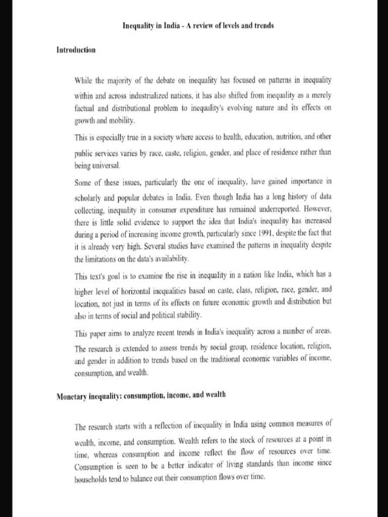 Trends in Economic Inequality in India | PDF | Economic Inequality ...