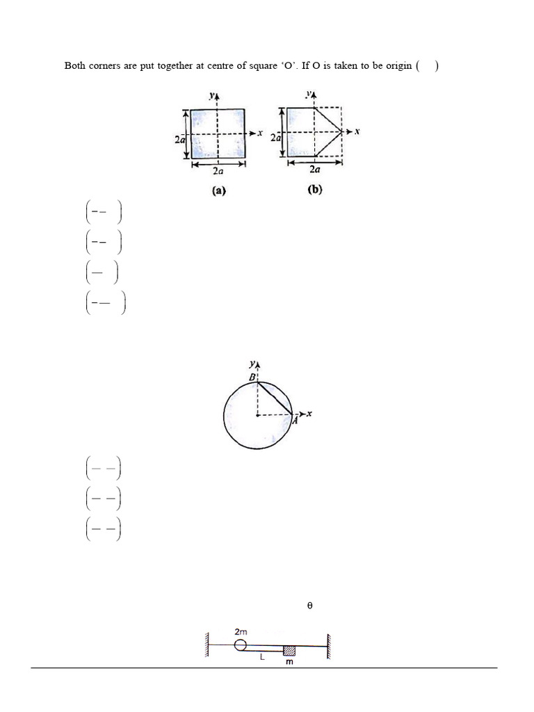 Center of Mass Problems Worksheet | PDF | Collision | Physical Sciences