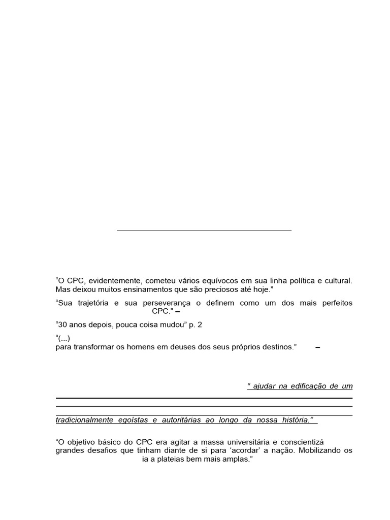 Fichamento da obra CPC da UNE uma história de paixão e consciência