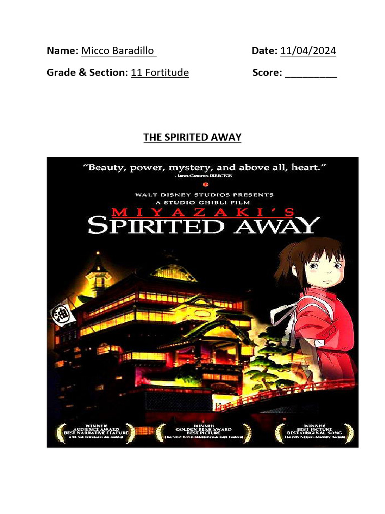Spirited Away Wps Office Pdf