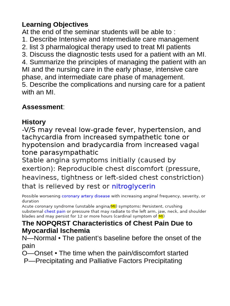 MI Management and Atrovstatin Use | PDF | Myocardial Infarction | Heart