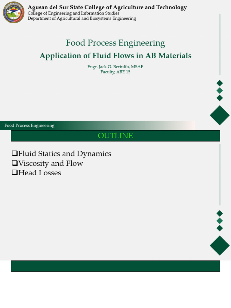 Fluid Dynamics in Food Process Engineering | PDF | Fluid Dynamics ...