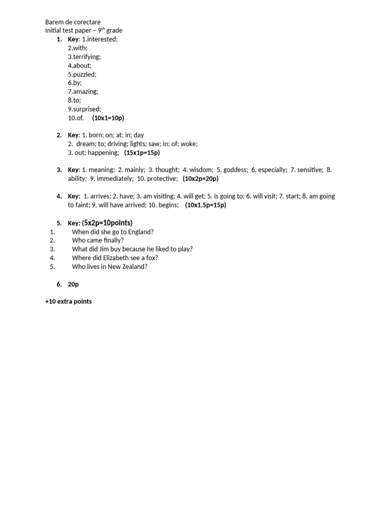 Barem Test Initial | PDF
