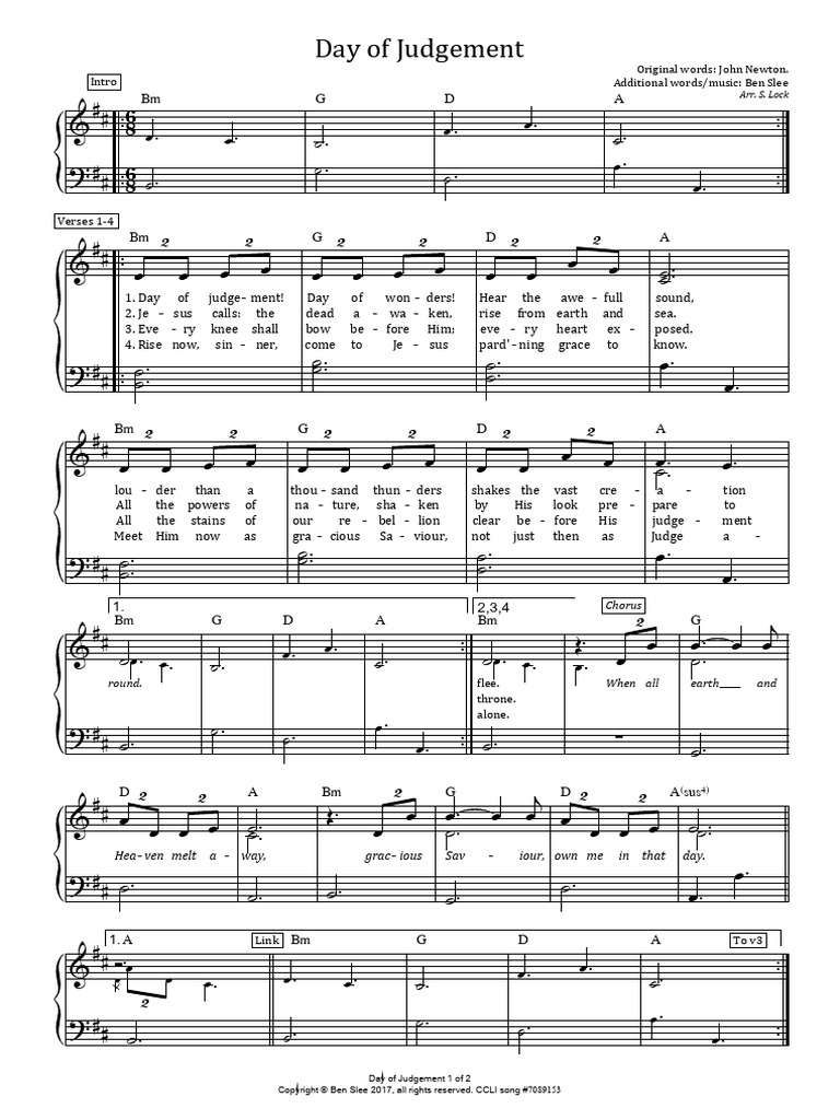Day of Judgement - Piano Score | PDF