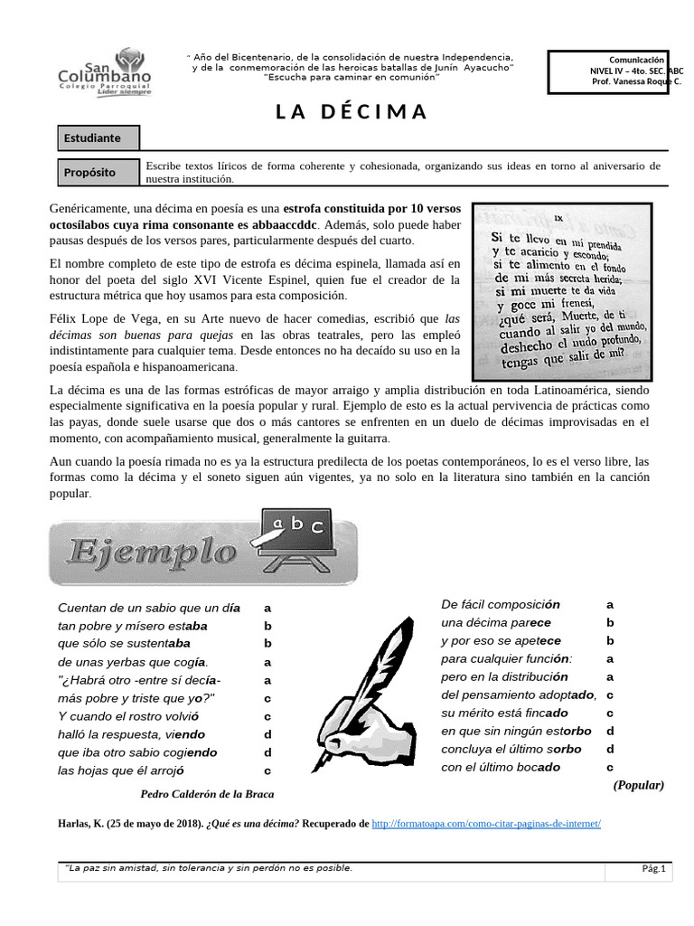 La Decima | PDF | Teoría literaria | Recursos poéticos