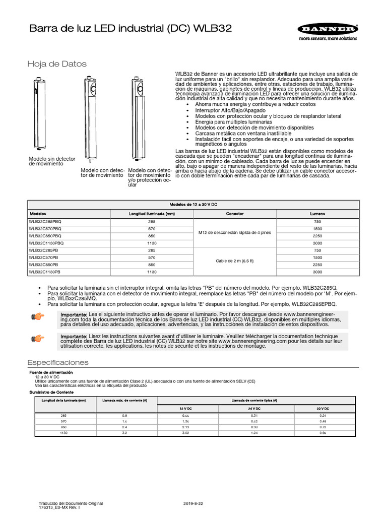 Wlb32 Lampara Banner | PDF | Diodo emisor de luz | Conector eléctrico
