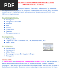 List of Drawing Instruments Equipments and Materials
