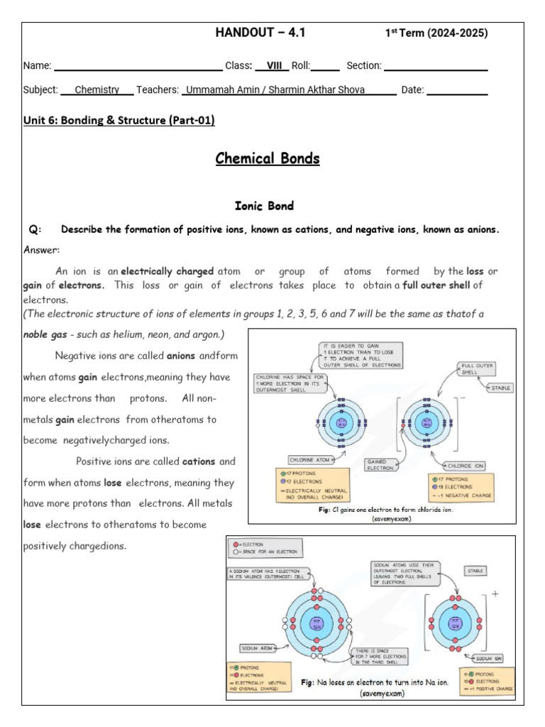 Ionic Bonds and Their Properties Explained | PDF | Ion | Ionic Bonding