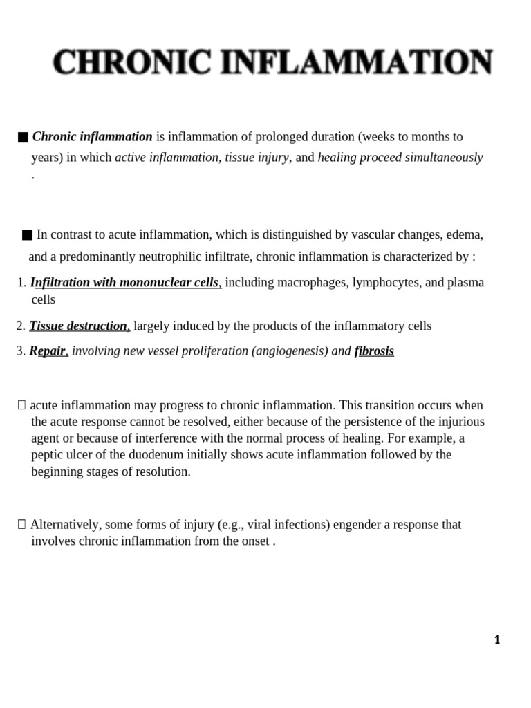 Understanding Chronic Inflammation Causes | PDF | Inflammation | Macrophage