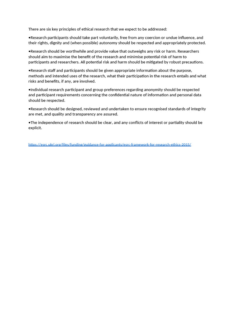 Key Principles of Ethical Research | PDF | Risk | Informed Consent