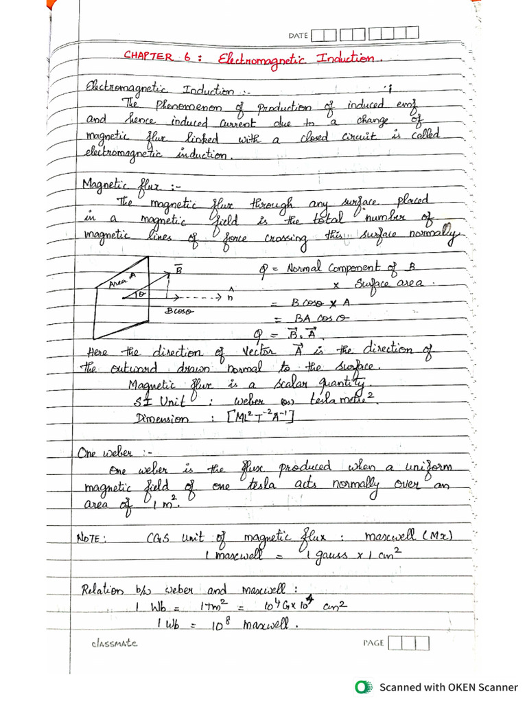 Emi Notes Till Methods To Induce Emf | PDF