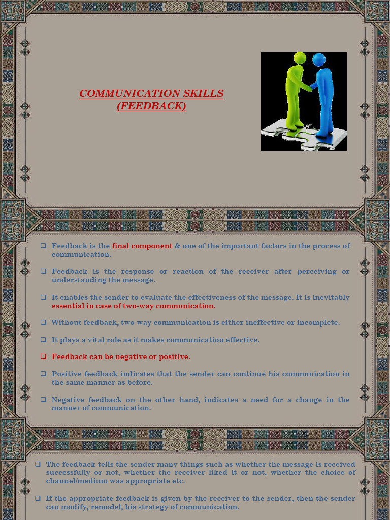 Feedback (Previous Ques PPR) | PDF | Communication | Nonverbal ...