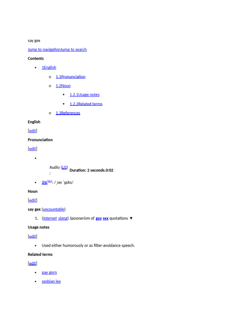 Jump To Navigation Jump To Search: Say Gex | PDF | English Language