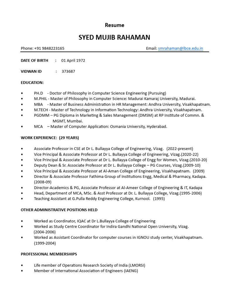 Resume SMR | PDF | Computing | Academic Degree