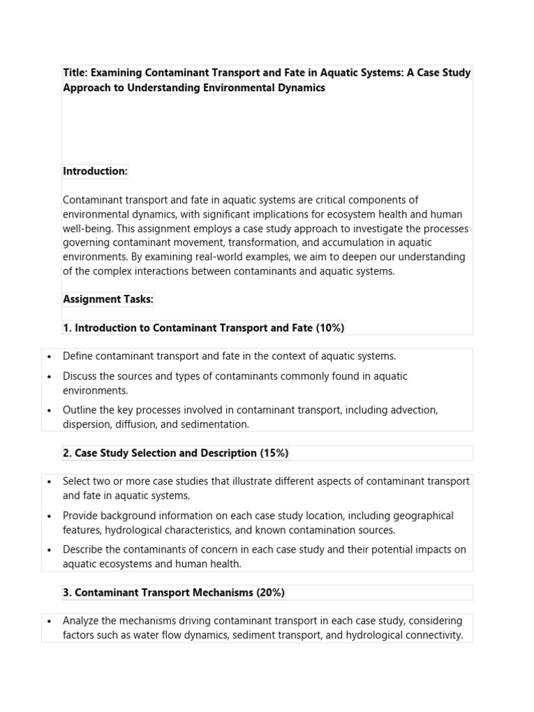 Contaminant Transport in Aquatic Systems | PDF | Natural Environment ...