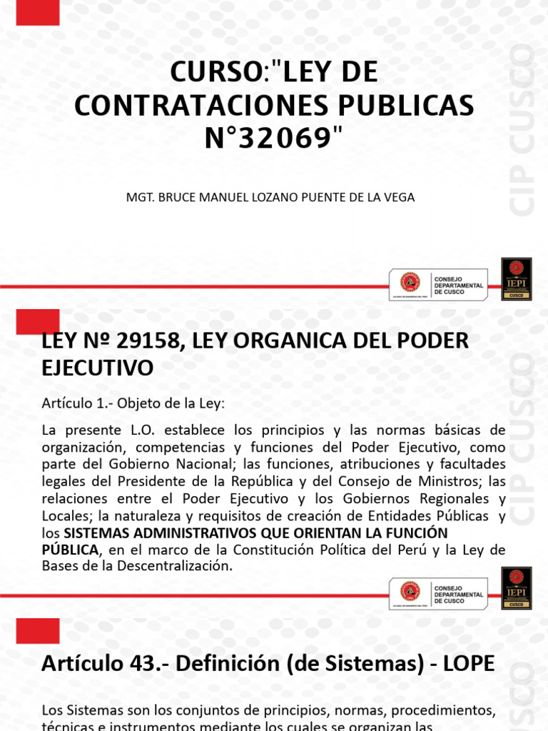 Ley de Contrataciones del Estado 32069 | PDF | Ministerio (Departamento ...