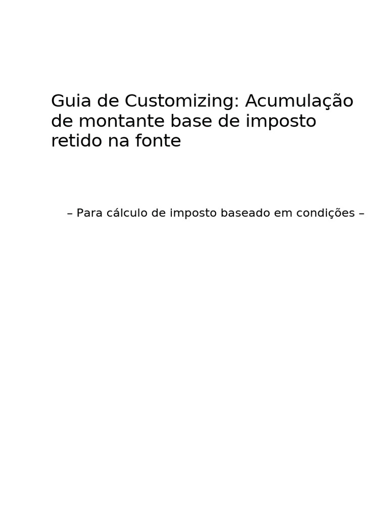 Customização de Imposto Retido na Fonte | PDF | Impostos | Contabilidade