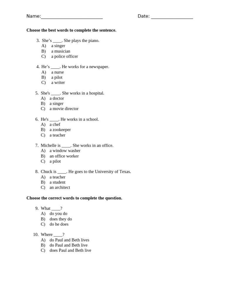 Vocabulary and Wh-Question Exercises | PDF | Language Arts & Discipline