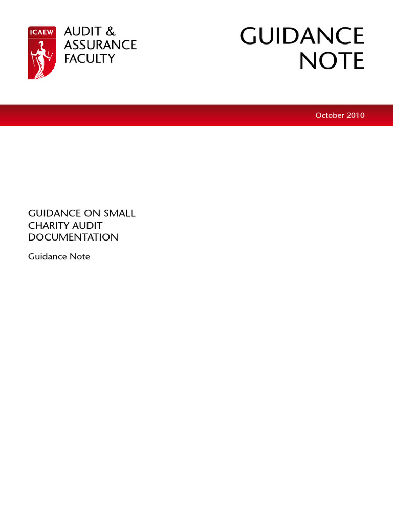 Small Charity Audit Documentation Guide | PDF | Audit | Internal Control