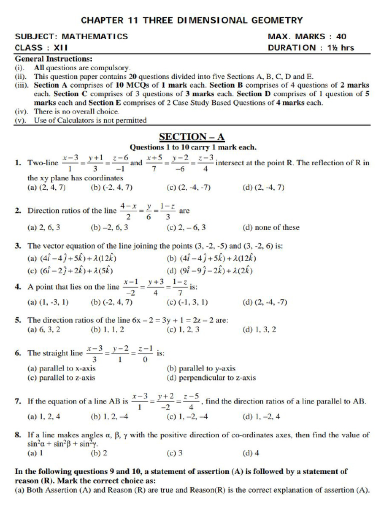3D Chapter Test 1 | PDF