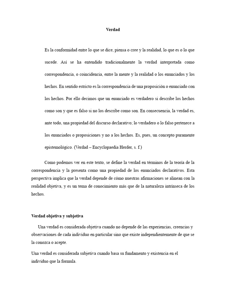 Verdad | PDF | Filosofía