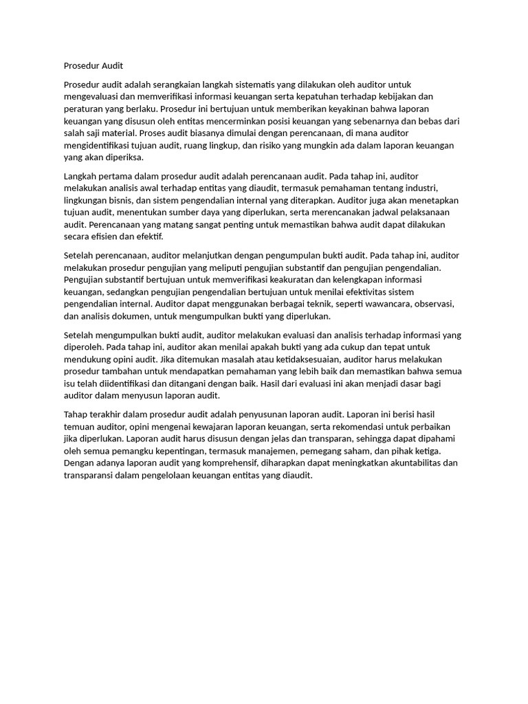 Prosedur Audit | PDF