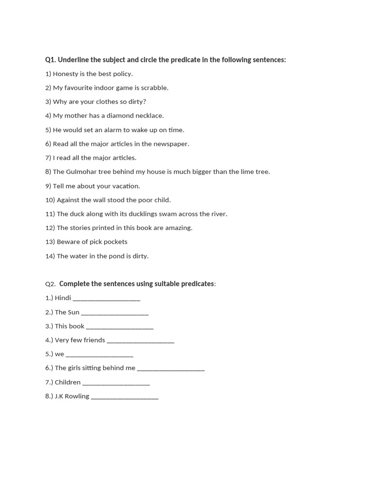 Class 5 Grammar Worksheet Activities | PDF | Language Mechanics ...