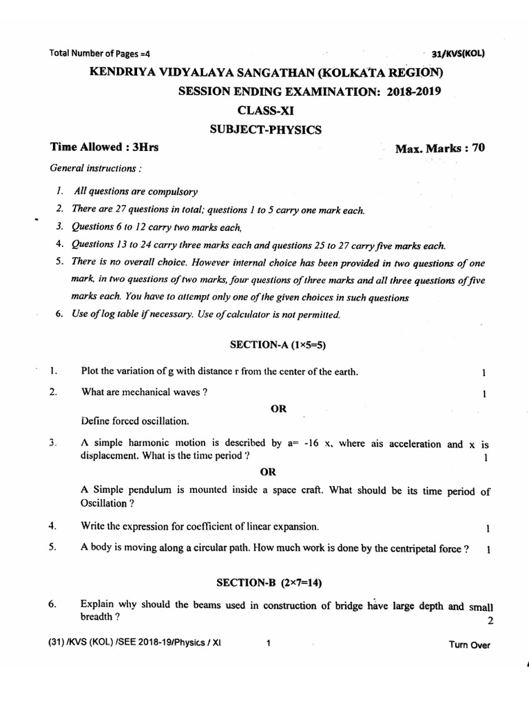 Xi Sse Phy 2019 | PDF