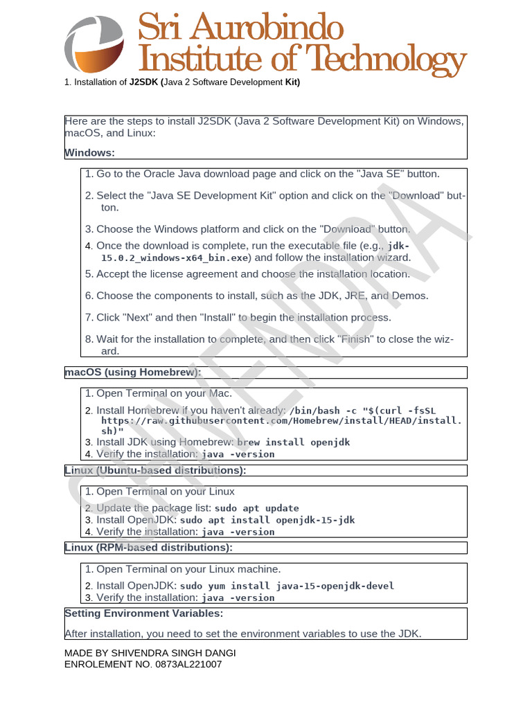 J2SDK Installation and Java Basics | PDF | Computer Programming ...