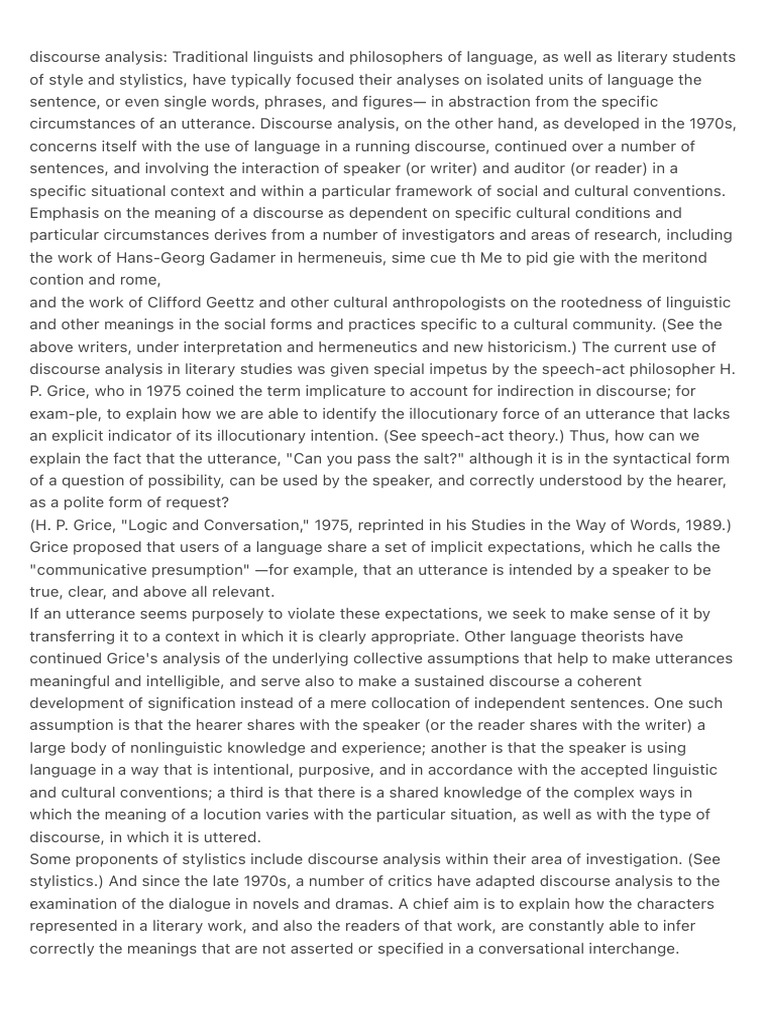 Understanding Discourse Analysis | PDF | Linguistics | Human Communication