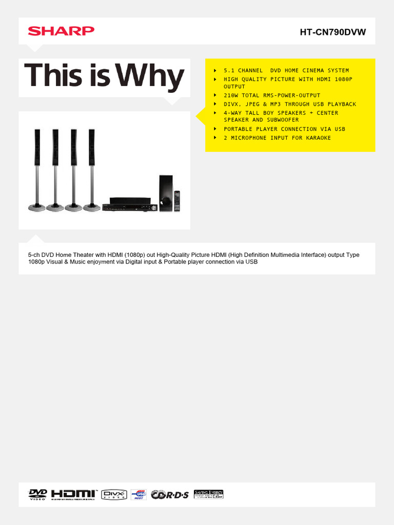 5.1 Channel HDMI DVD Home Cinema System | PDF | Hdmi | Film And Video ...