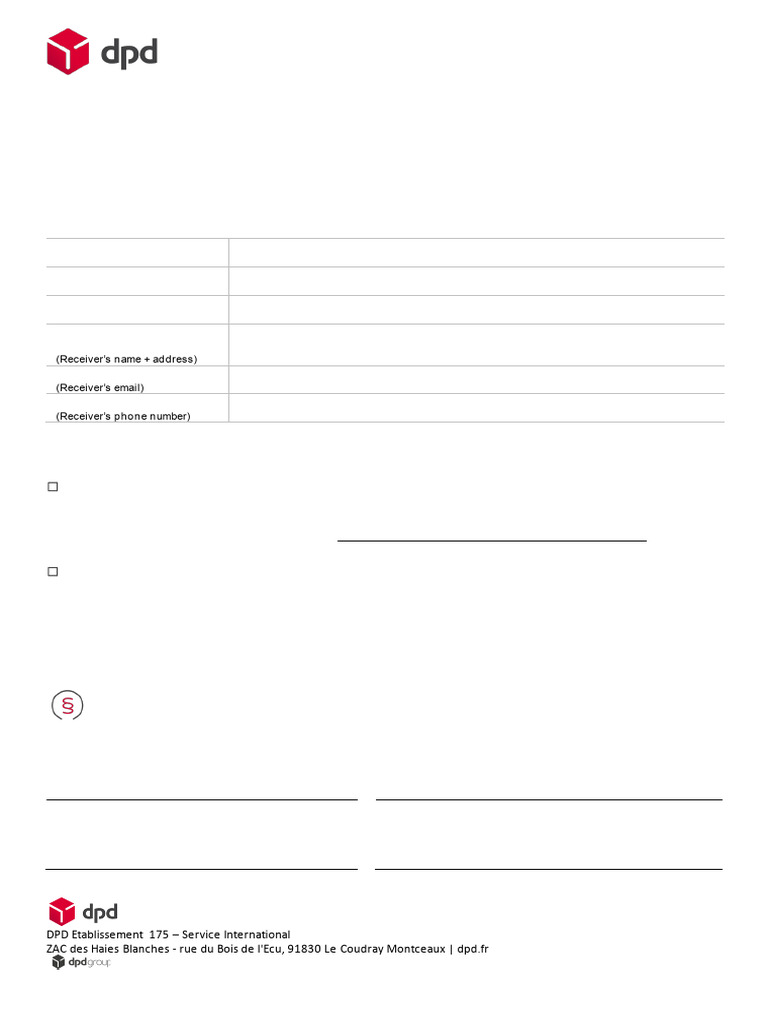 Formulaire de Réclamation DPD | PDF | Affaires | Finance et gestion ...